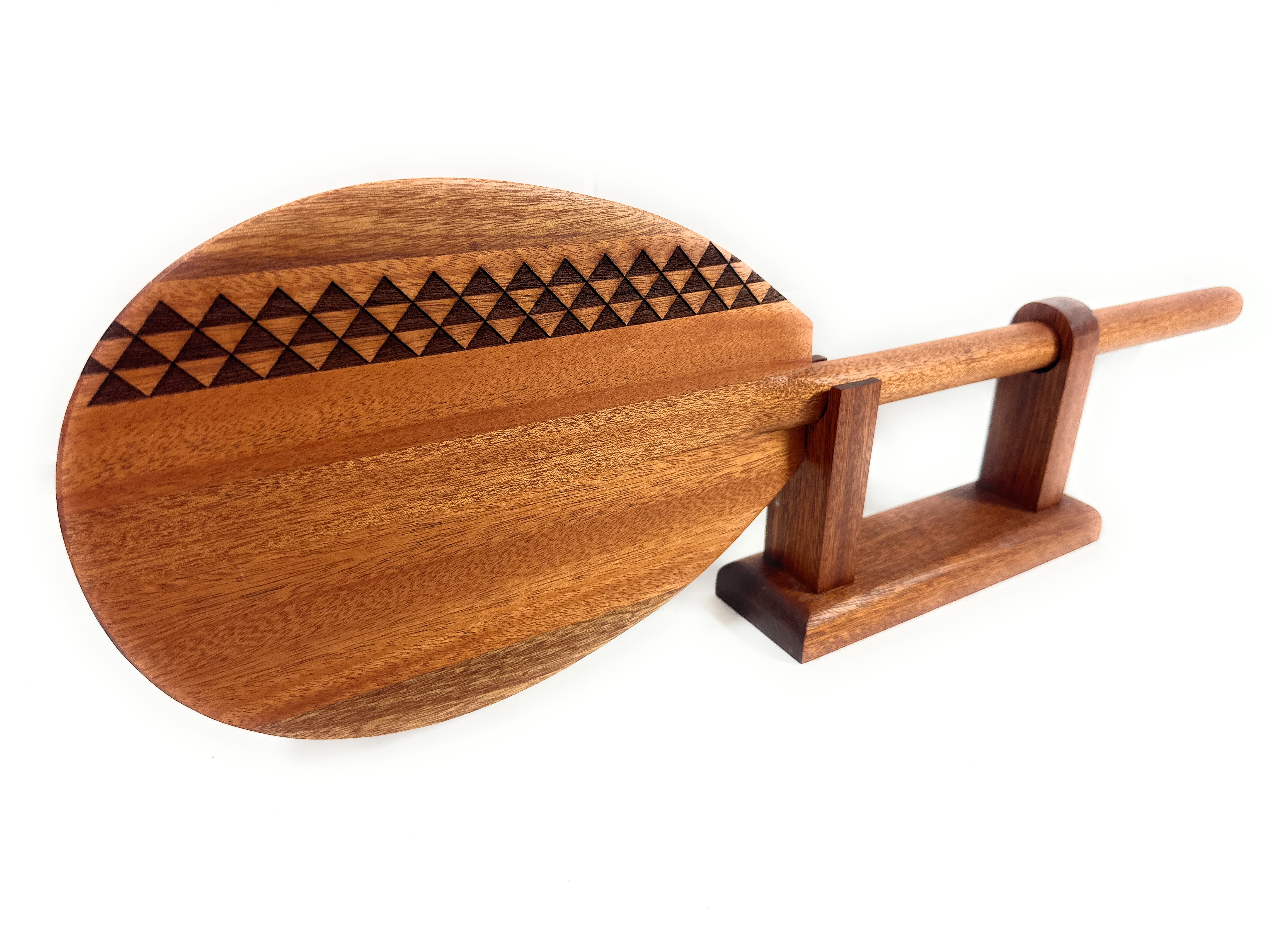 Trophy Koa paddle 24 inch Etched Tribal Design w/ stand -Made in Hawaii | #koa7022g Trophy Koa paddle 24 inch Etched Tribal Design w/ stand -Made in Hawaii | #koa7022g
